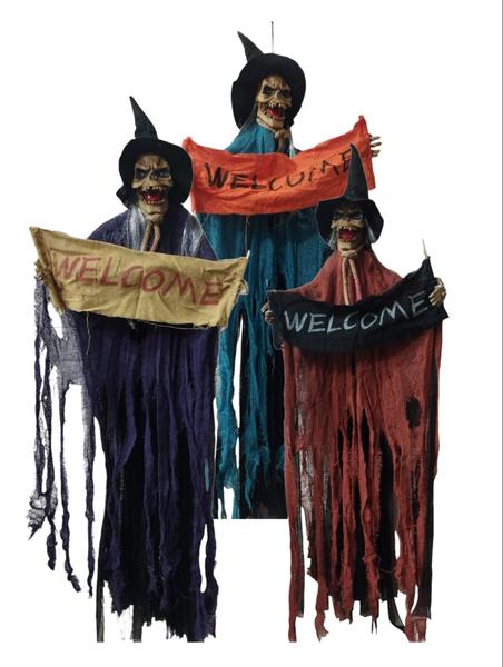 Imagem de Boneco Caveira Suspenso Halloween Decoração  Artigo de Festa Terror Welcome