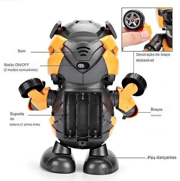 Imagem de Boneco Dance Hero Bumblebee - Música, Luzes LED - 11,5cm