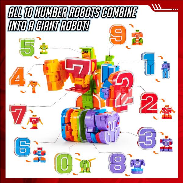 Imagem de Boneco de ação de brinquedo JOYIN Number Bots, 10 unidades para crianças de 3 a 6 anos