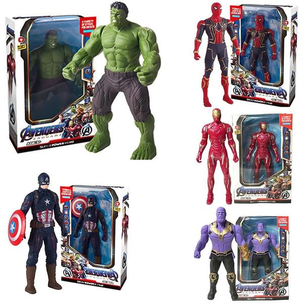 Imagem de Boneco de Ação Marvel - Homem-Aranha, Hulk e Homem de Ferro - Articulado em PVC