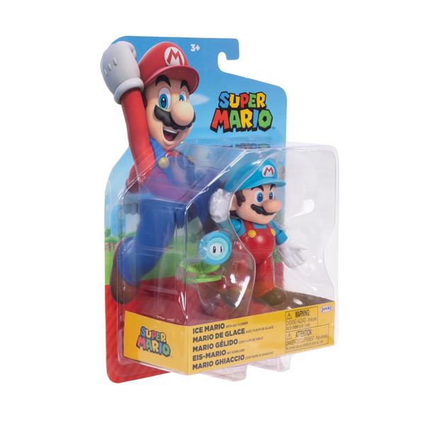 Imagem de Boneco de ação Nintendo Super Mario Ice Mario 10 cm com flor de gelo