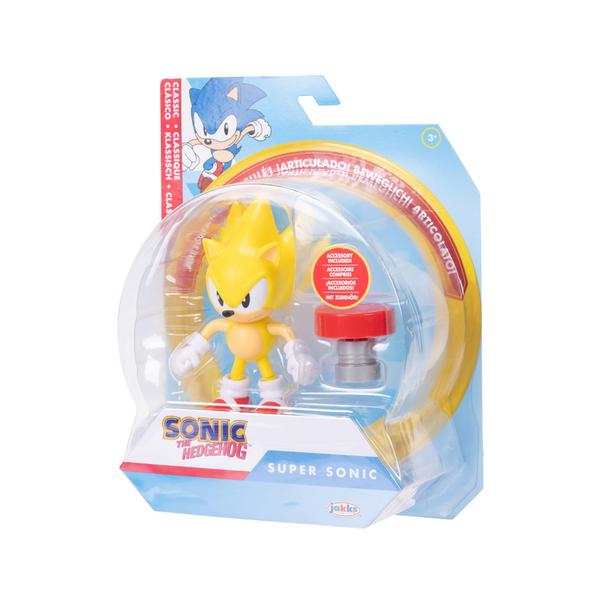 Imagem de Boneco de ação Sonic The Hedgehog Super Sonic de 10 cm com mola vermelha