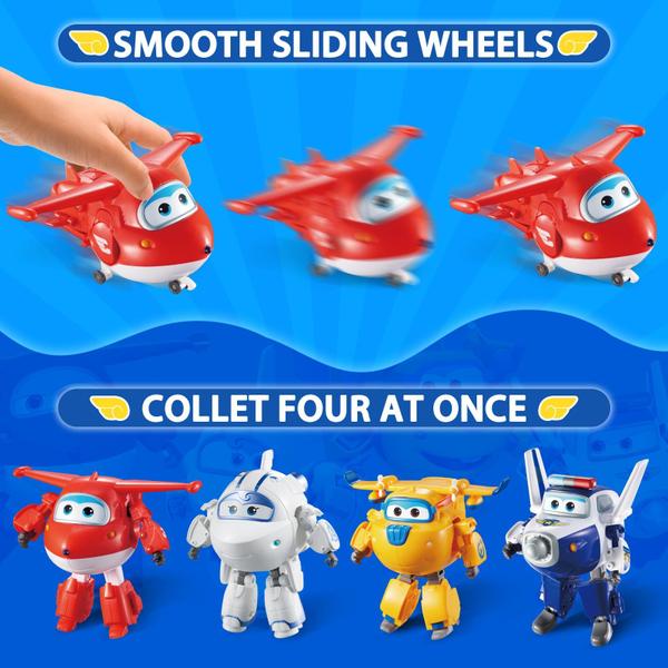 Imagem de Boneco de ação Super Wings 5 Transformers Toys, pacote com 4 unidades Tobot