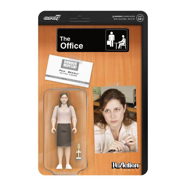 Imagem de Boneco de ação Super7 The Office Pam Beesly com o troféu Dundie