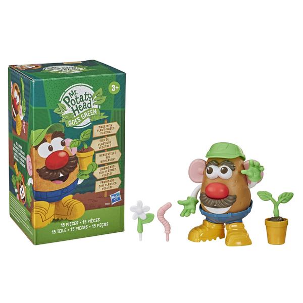 Imagem de Boneco de brinquedo Mr. Potato Head Goes Green para crianças de 3 anos ou mais