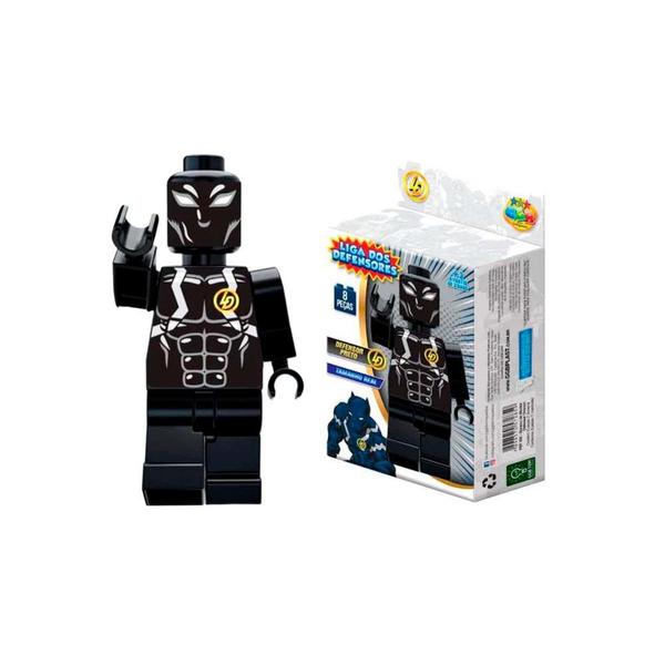 Boneco de Montar Defensor Preto - Liga dos Defensores - GGB Brinquedos Imagem de Boneco de Montar Defensor Preto - Liga dos Defensores
