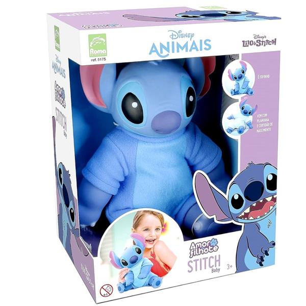 Imagem de Boneco de Pelúcia Lilo Stitch Original 33cm Premium de Tecido e Vinil Roma