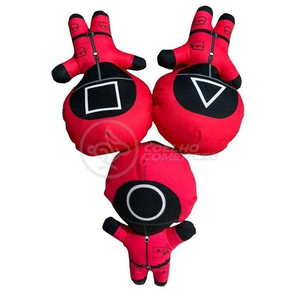 Boneco De Pelucia Squid Game Round 6 Vermelho 26Cm - TIKTOYS Imagem de Boneco De Pelucia Squid Game Round 6 Vermelho 26Cm