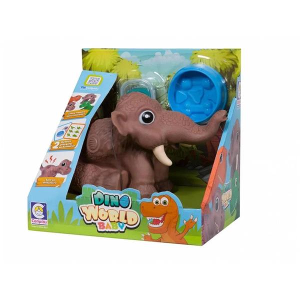 Imagem de Boneco Dino World Babys Mamute com Massinha e Molde Recomendado para Crianças a partir de 3 Anos Cotiplás - 2342