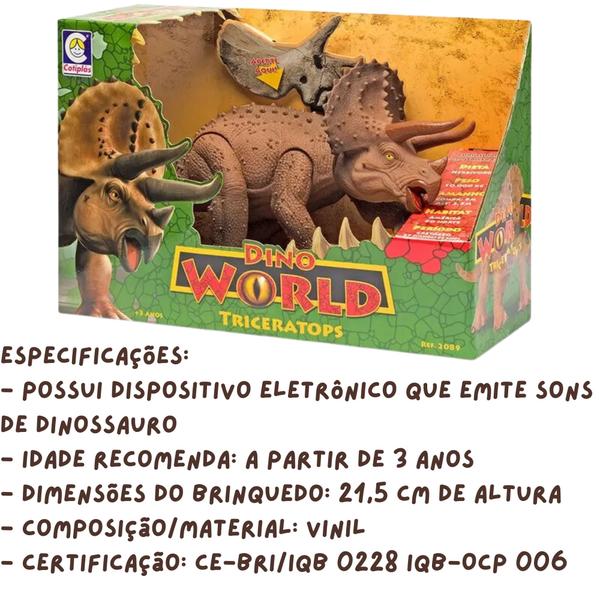 Imagem de Boneco Dino World Kids Triceratops Faz Sons de Dinossauro de Verdade para Crianças a Partir de 3 Anos Cotiplás - 2089