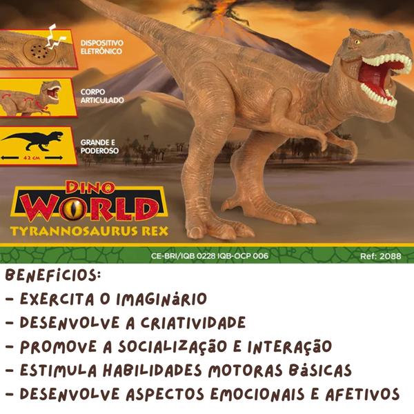 Imagem de Boneco Dino World Kids Tyranossaurus Rex Faz Sons de Dinossauro de Verdade para Crianças +3 Anos Cotiplás - 2088