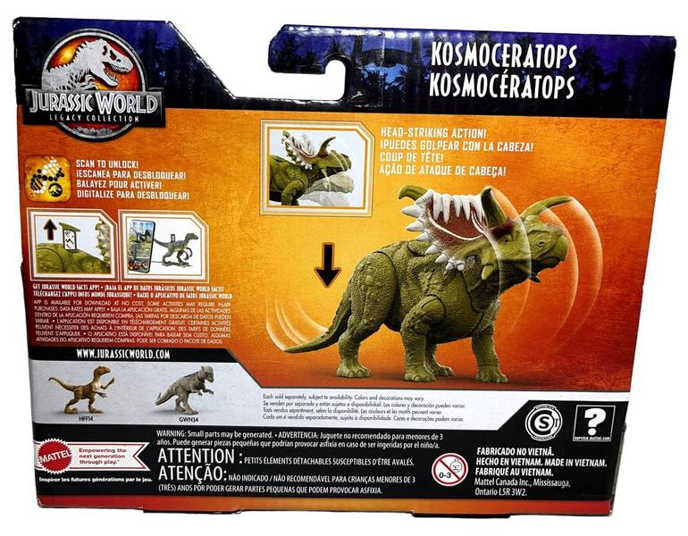 Imagem de Boneco Dinossauro Articulado Dino Kosmoceratops - Ataque Selvagem - Personagem Do Filme Jurassic World - Mattel