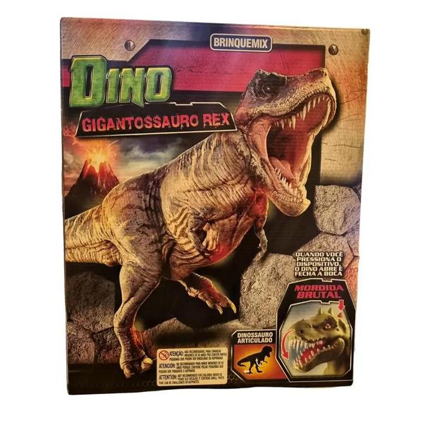 Imagem de Boneco Dinossauro Gigantossauro Rex 35cm Articulado 900 Brinquemix