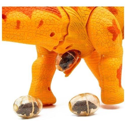 Imagem de Boneco Dinossauro Reptil Eletrônico Projetor Emite Sons e Luzes Anda e Bota Ovos