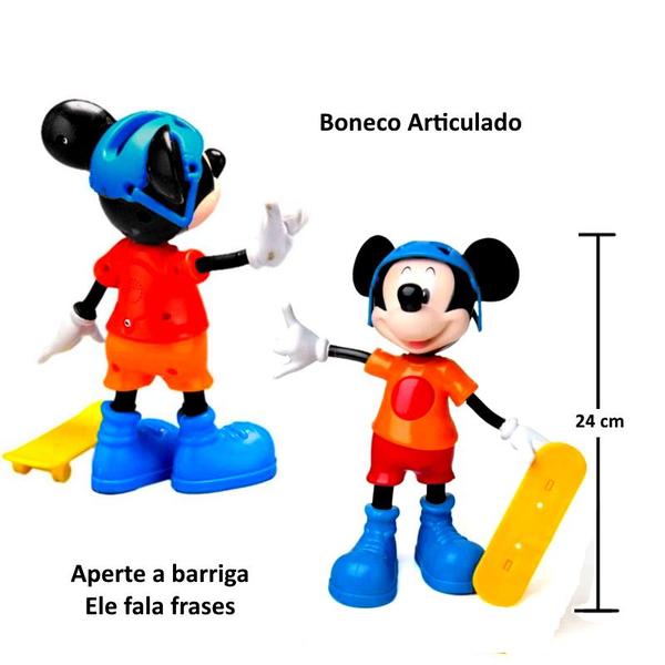 Imagem de Boneco do Mickey com Falas e Português com Skate 24cm Elka