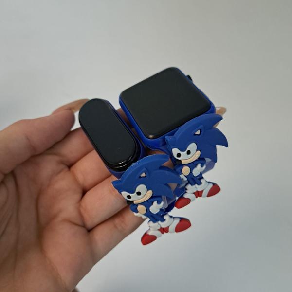 Imagem de Boneco Do Sonic E Copo E Relogio Digital