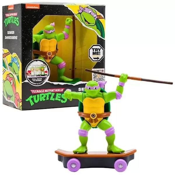 Imagem de Boneco Donatello Sewer Shredders com Skate - Candide 7407