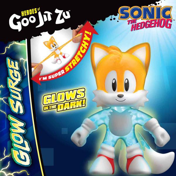 Imagem de Boneco Elástico Heroes of Goo Jit Zu - Sonic - Brilha no Escuro - Glow Surge - 12 cm - Moose