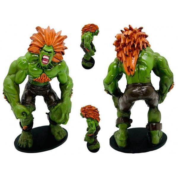 Imagem de Boneco Estatua Blanka Street Fighter Colecionaveis Miniatura 17 cm de Resina