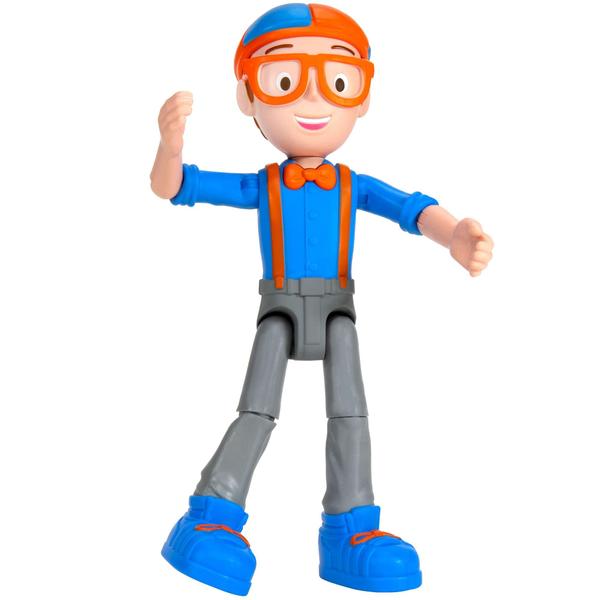 Imagem de Boneco Falante Blippi de 9/ com 8 sons e frases, Figura posável do edutainer do YouTube, inspirado no azul