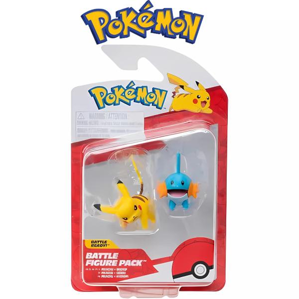 Imagem de Boneco Figura de Batalha Pikachu Mudkip Pokémon 003422 Sunny