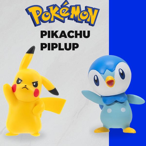 Imagem de Boneco Figura de Batalha Pikachu Piplup Pokémon 003422 Sunny