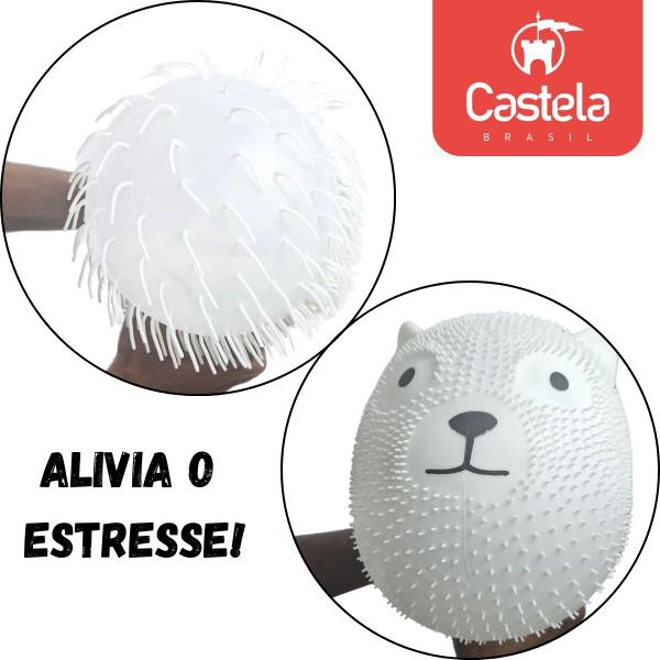 Imagem de Boneco Gatinho Estica e Aperta Anti Stress Luz Brilhante Divertido Branco - Castela