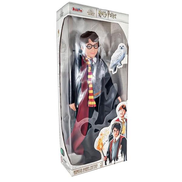 Imagem de Boneco Harry Potter Com Varinha E Capa Bruxo Articulado 45cm - Rosita