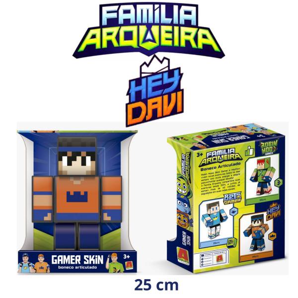 Imagem de Boneco HeyDavi Gamer-Família Arqueira-Pequeno-25cm-Minecraft