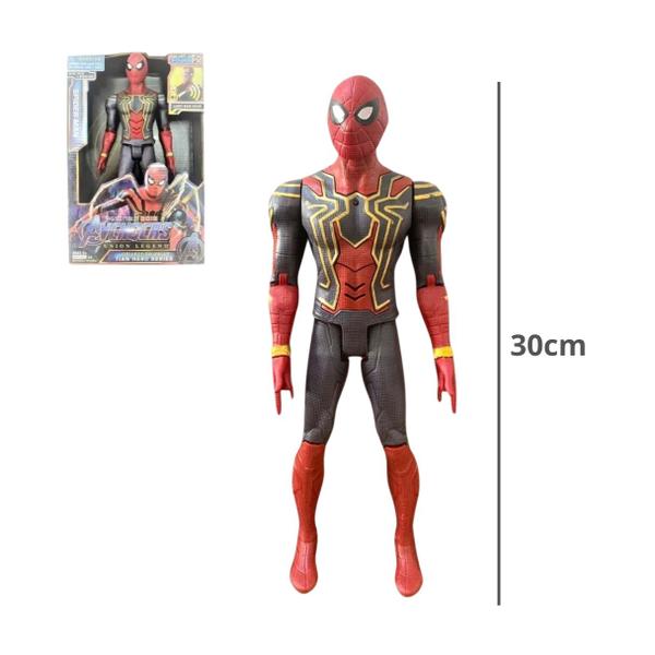 Imagem de Boneco Homem Aranha 30cm Grande Articulável C/ Luz e Som