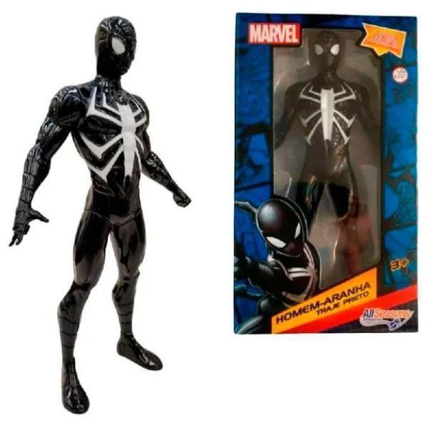 Imagem de Boneco Homem Aranha Preto 22Cm Marvel Vingadores Brinquedo