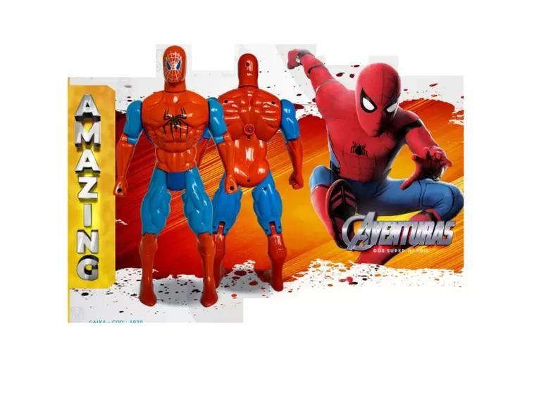 Imagem de Boneco Homem Aranha Vingadores Heróis Aventureiros 28 Cm - AM