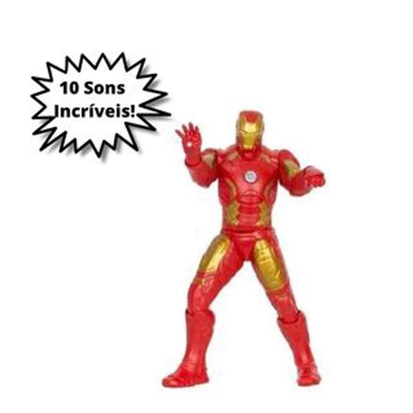 Imagem de Boneco Homem de Ferro Marvel 10 Falas Sons Super Herói Vingadores Action Figure Iron Man Mimo Toys - 0583