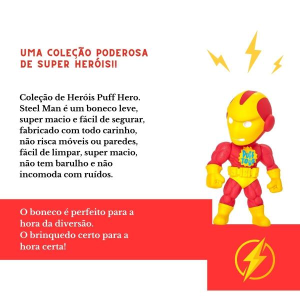 Imagem de Boneco Homem De Ferro Steel Man Funko 17cm Colecionar Super Herói Vinil Brinquedo - Puff