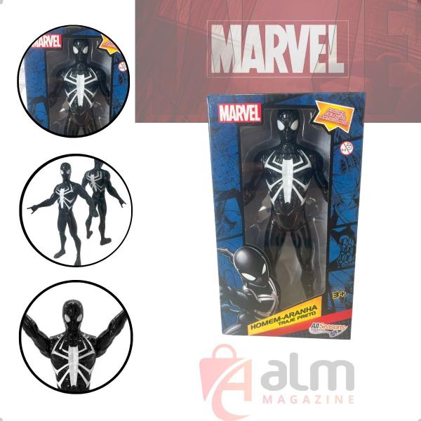 Imagem de Boneco Homen Aranha Preto Articulado Original Vingadores