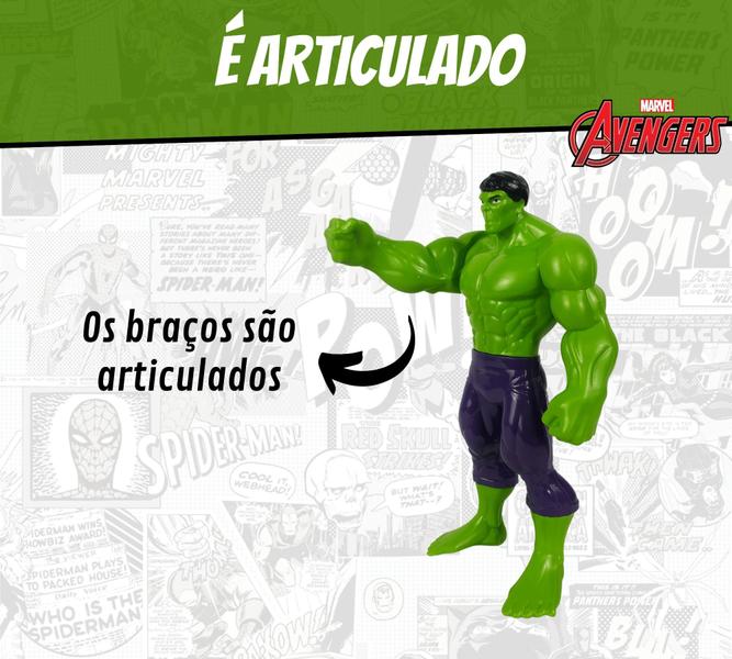 Imagem de Boneco Hulk Articulado Gigante Vingadores Original Qualidade