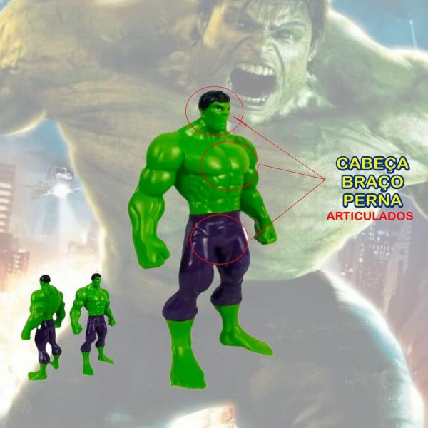 Imagem de Boneco Hulk  Marvel Vingadores Articulado Figura De Ação 23cm