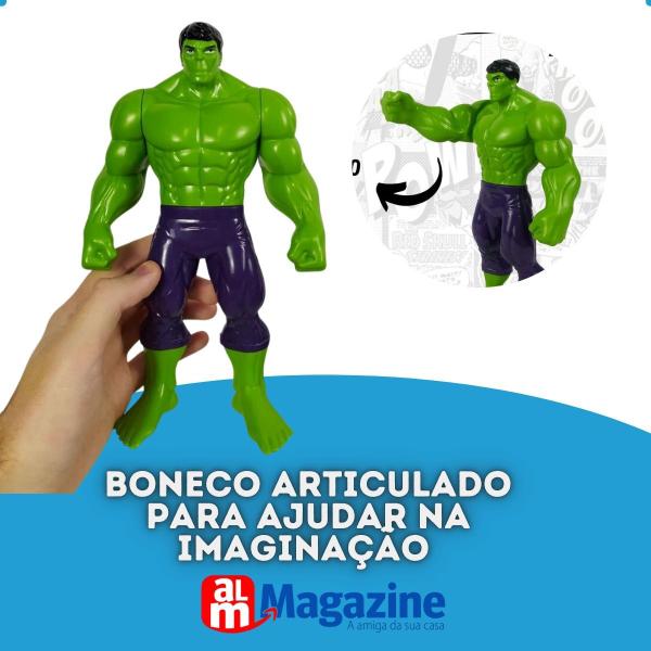 Imagem de Boneco Hulk  Marvel Vingadores Articulado Figura De Ação 23cm