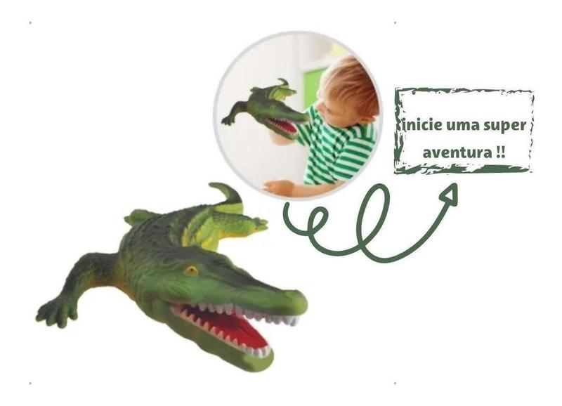 Imagem de Boneco Jacaré Real Animals Em Vinil Bee Toys