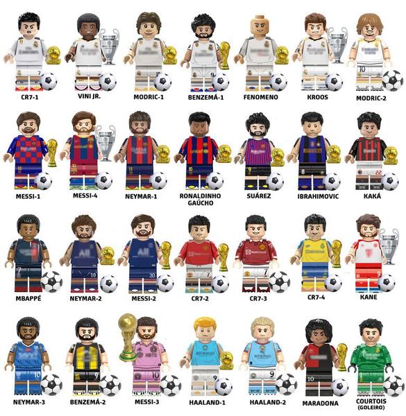 Boneco jogador futebol blocos de montar escolha - BLOCO DE MONTAR Imagem de Boneco jogador futebol blocos de montar escolha