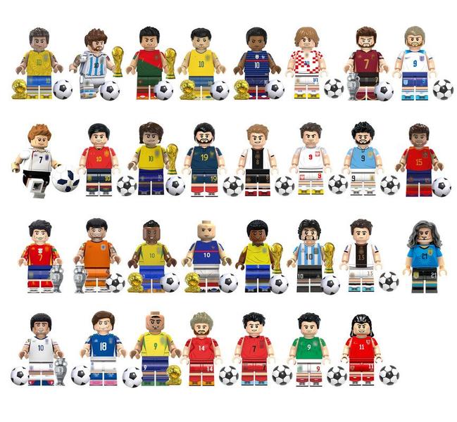 Imagem de Boneco jogador futebol seleção fifa blocos de montar