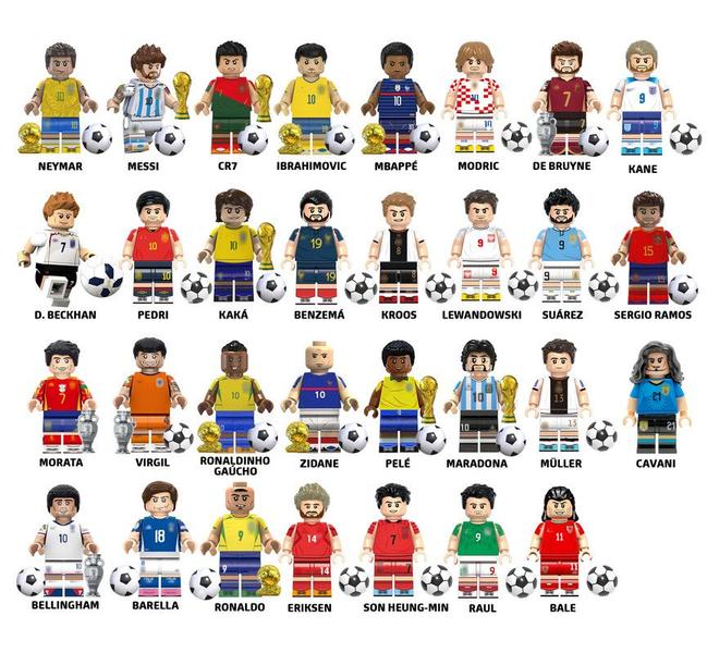 Boneco jogador futebol seleção fifa blocos de montar - BLOCO DE MONTAR Imagem de Boneco jogador futebol seleção fifa blocos de montar