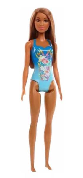 Boneco Ken Praia + Barbie Praia Morena Maiô Azul Mattel Imagem de Boneco Ken Praia + Barbie Praia Morena Maiô Azul Mattel