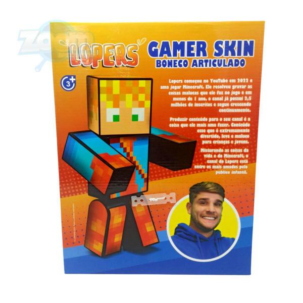 Boneco Lopers Youtuber Minecraft - 25Cm - Algazarra Imagem de Boneco Lopers Youtuber Minecraft - 25Cm