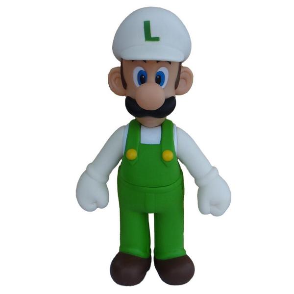 Imagem de Boneco Luigi Fire Branco - Super Mario Bros Grande