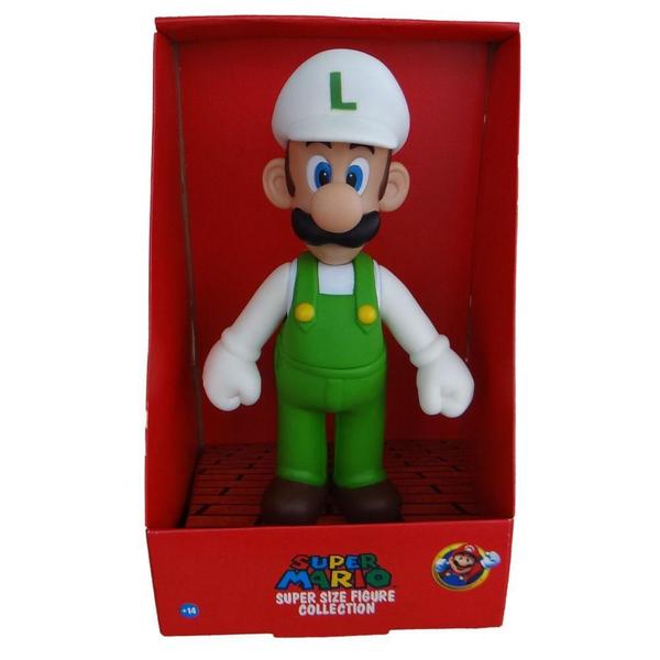 Imagem de Boneco Luigi Fire Branco - Super Mario Bros Grande