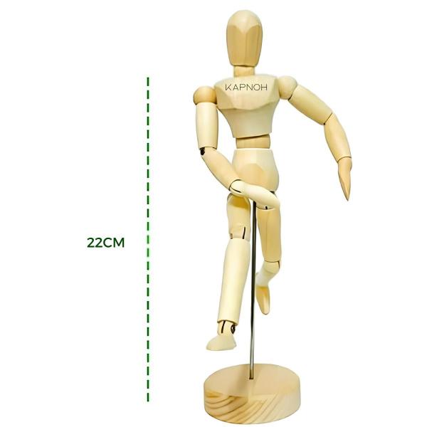 Imagem de Boneco Manequim Madeira Articulado 22cm Modelo Desenho 