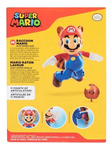 Imagem de Boneco Mario Guaxinim De 10cm E Super Folha - Super Mario