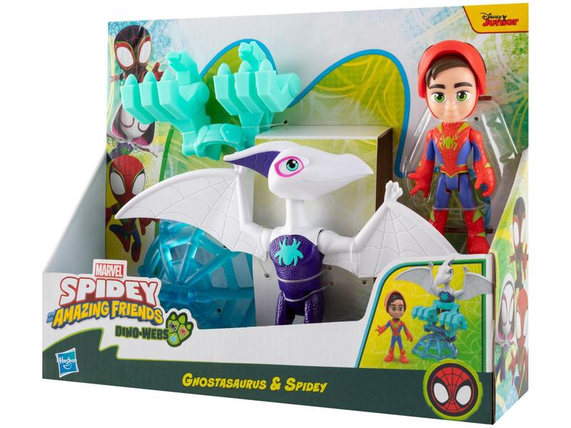 Boneco Marvel Spidey e Seus Amigos Espetaculares - Dino-Webs Ghostasaurus & Spidey Hasbro Imagem de Boneco Marvel Spidey e Seus Amigos Espetaculares