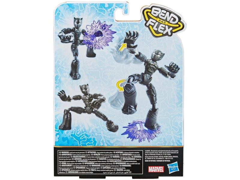 Imagem de Boneco Marvel Vingadores Bend and Flex - Pantera Negra 15cm com Acessórios Hasbro